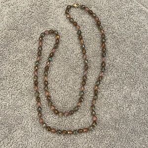 VINTAGE Glass Bead Necklace 36”